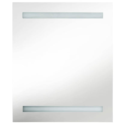 326484 vidaXL LED Bathroom Mirror Cabinet Oak 50x14x60 cm
