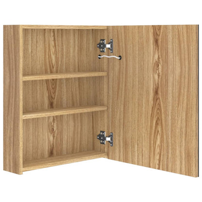 LED Bathroom Mirror Cabinet Oak 50x14x60 cm