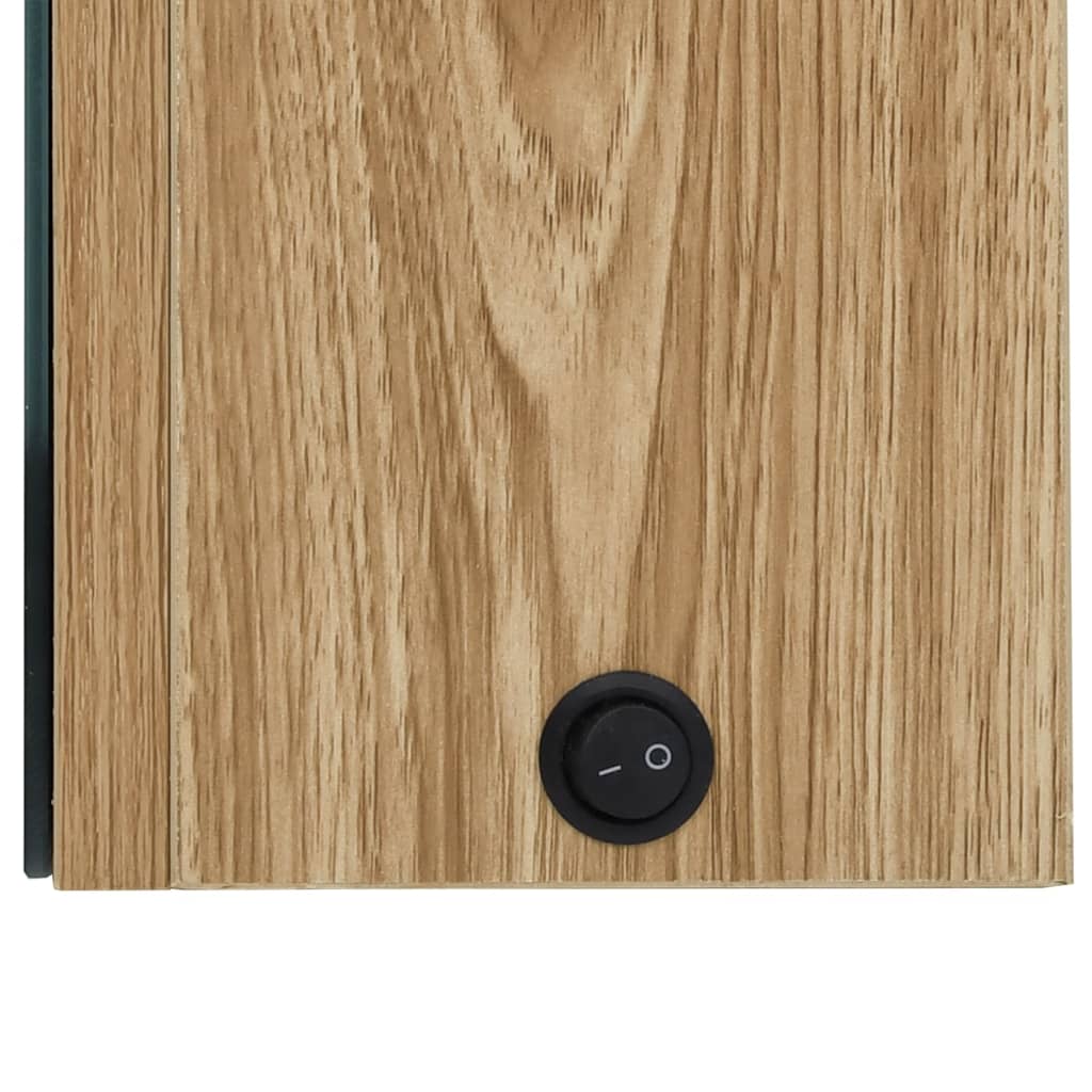 LED Bathroom Mirror Cabinet Oak 50x14x60 cm
