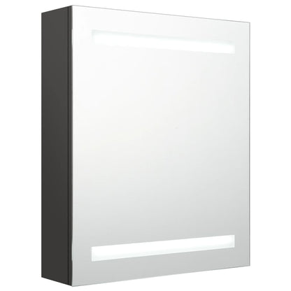 LED Bathroom Mirror Cabinet Anthracite 50x14x60 cm