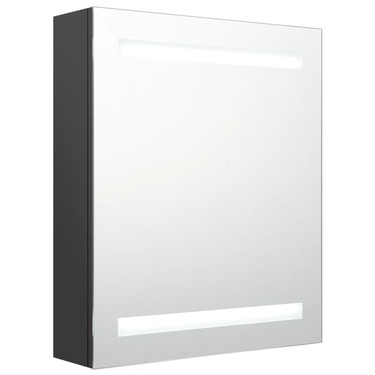 LED Bathroom Mirror Cabinet Anthracite 50x14x60 cm