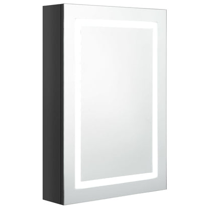 LED Bathroom Mirror Cabinet Shining Black 50x13x70 cm