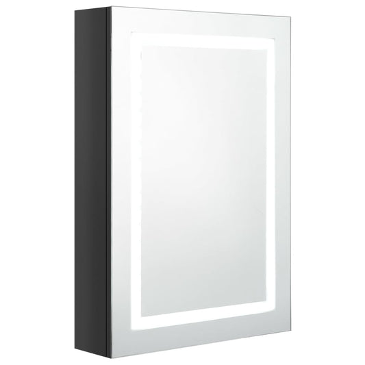 LED Bathroom Mirror Cabinet Shining Black 50x13x70 cm