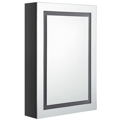 LED Bathroom Mirror Cabinet Shining Black 50x13x70 cm