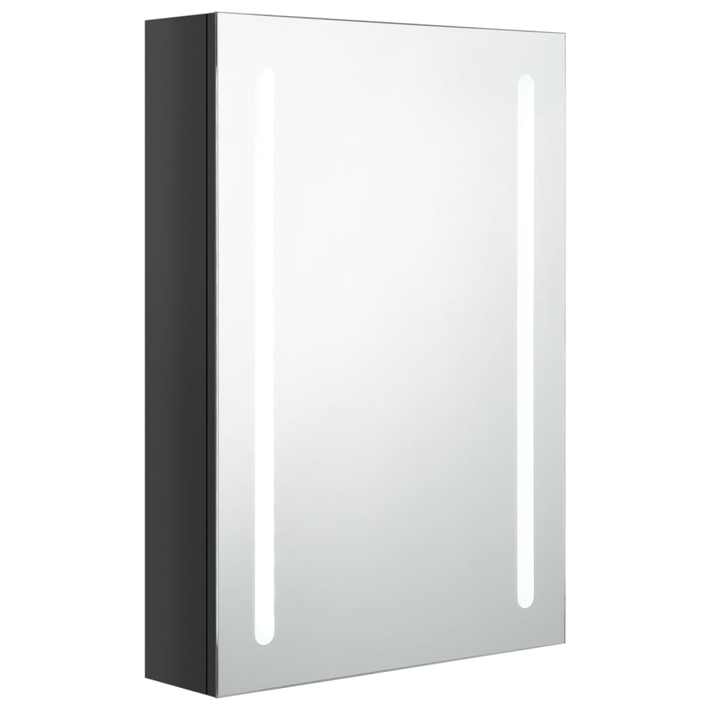 Bathroom Cabinet | Shining black | MDF with melamine finish, glass