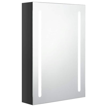 LED Bathroom Mirror Cabinet Shining Black 50x13x70 cm