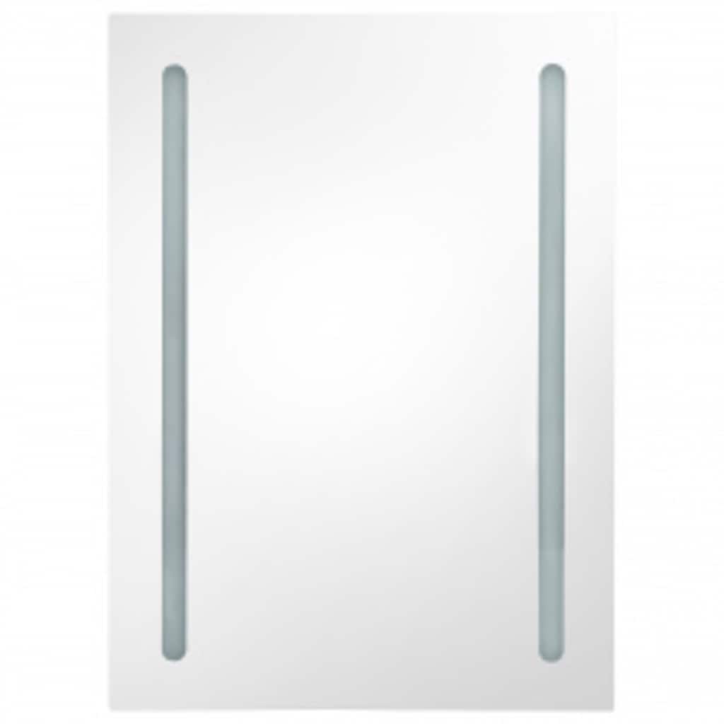 LED Bathroom Mirror Cabinet Shining Black 50x13x70 cm