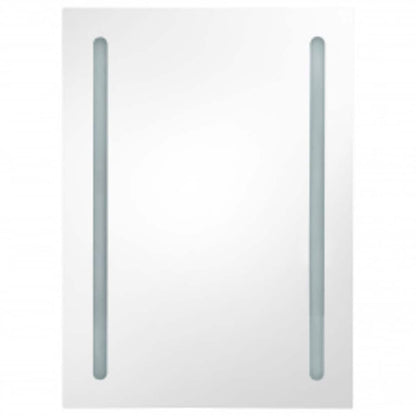 LED Bathroom Mirror Cabinet Shining Black 50x13x70 cm