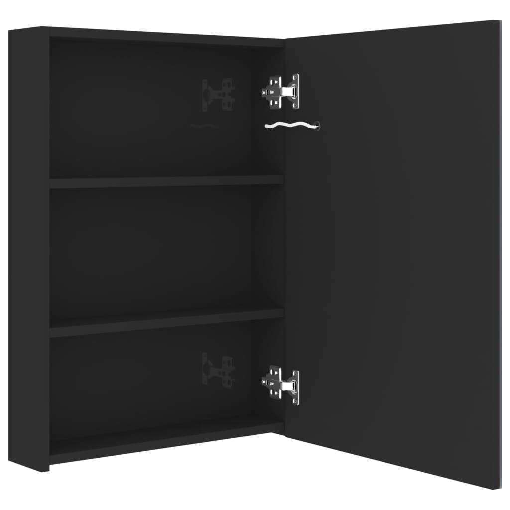 Bathroom Cabinet | Shining black | MDF with melamine finish, glass