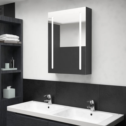 Bathroom Cabinet | Shining black | MDF with melamine finish, glass