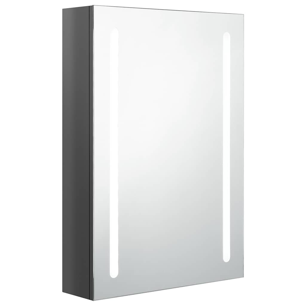 LED Bathroom Mirror Cabinet Shining Grey 50x13x70 cm