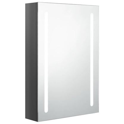 LED Bathroom Mirror Cabinet Shining Grey 50x13x70 cm