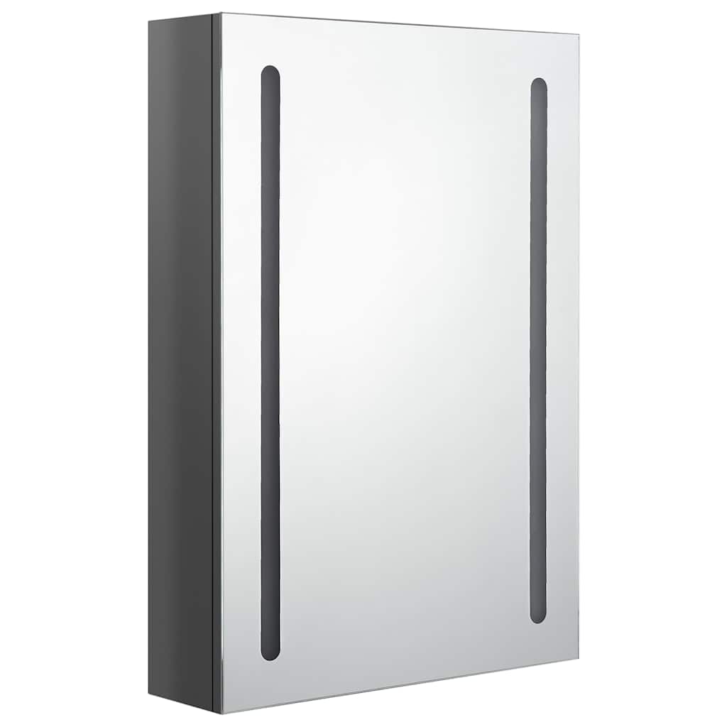 LED Bathroom Mirror Cabinet Shining Grey 50x13x70 cm