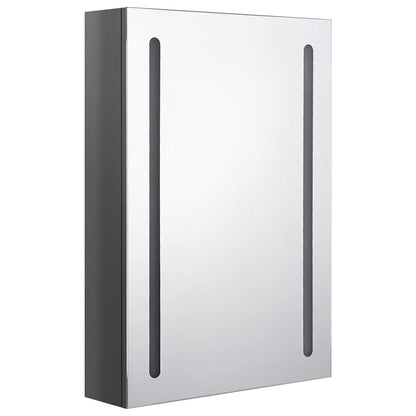 LED Bathroom Mirror Cabinet Shining Grey 50x13x70 cm