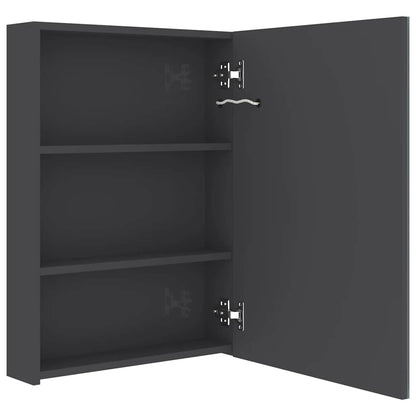 LED Bathroom Mirror Cabinet Shining Grey 50x13x70 cm