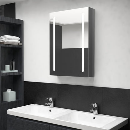 Bathroom Cabinet | Shining Grey | MDF in melamine finish, glass