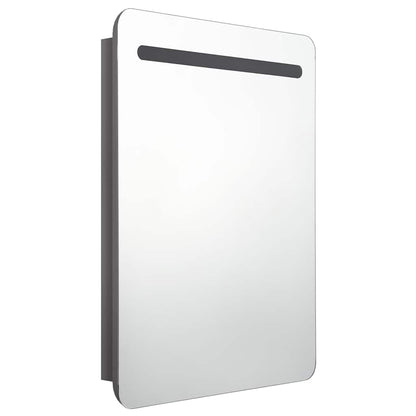 326506 vidaXL LED Bathroom Mirror Cabinet Shining Grey 60x11x80 cm