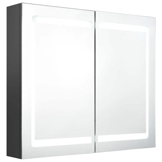 LED Bathroom Mirror Cabinet Grey 80x12x68 cm
