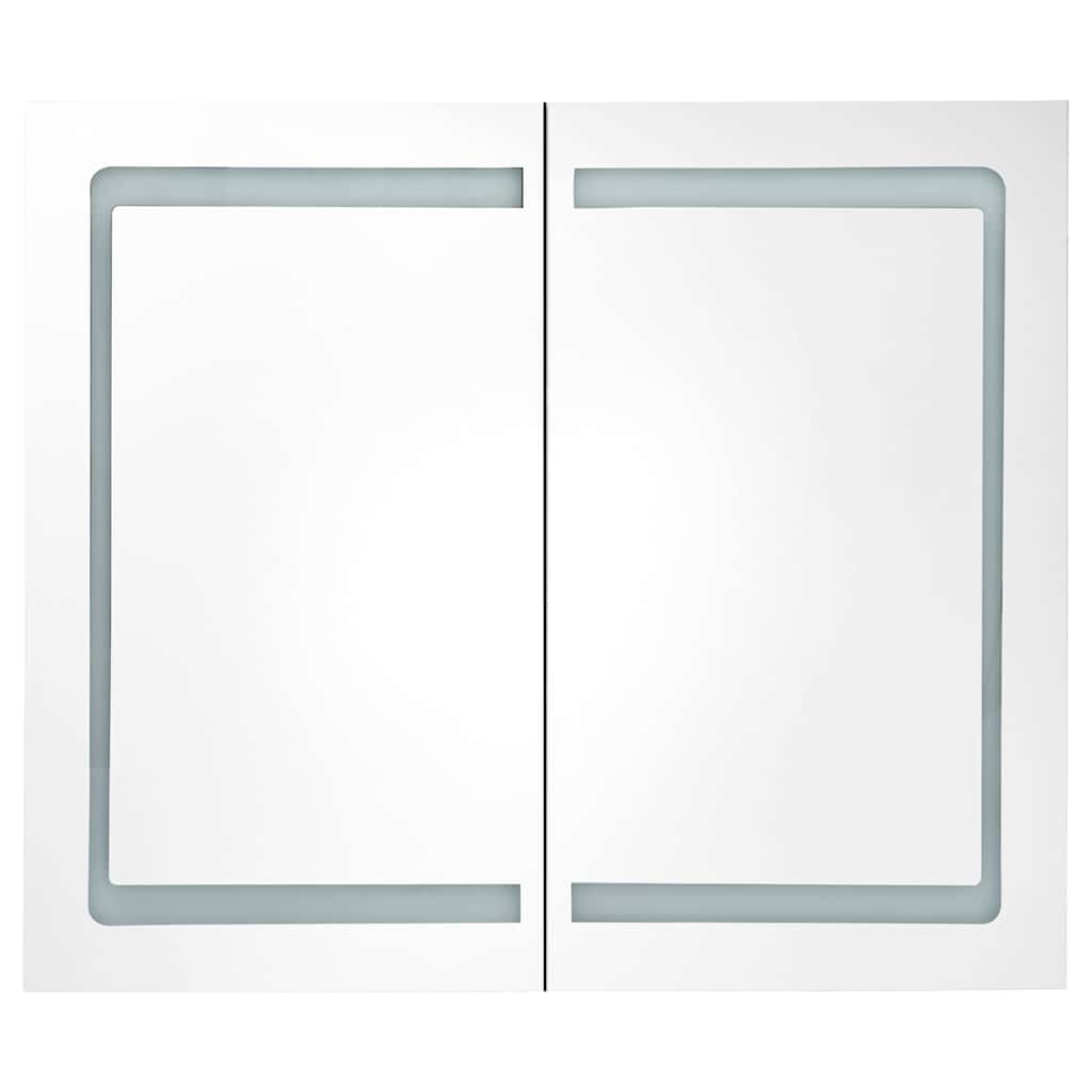 LED Bathroom Mirror Cabinet Grey 80x12x68 cm