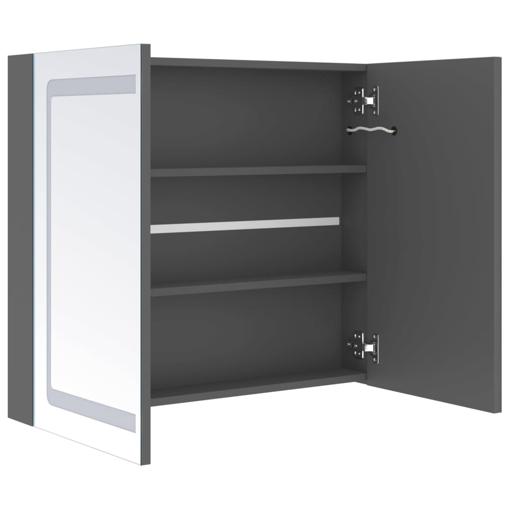 Bathroom Cabinet | Grey | MDF with Melamine Finish, Glass | Medium