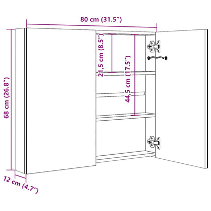 Bathroom Cabinet | Grey | MDF with Melamine Finish, Glass | Medium