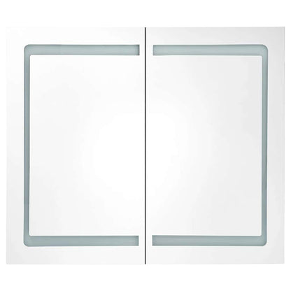 LED Bathroom Mirror Cabinet Shining Grey 80x12x68 cm