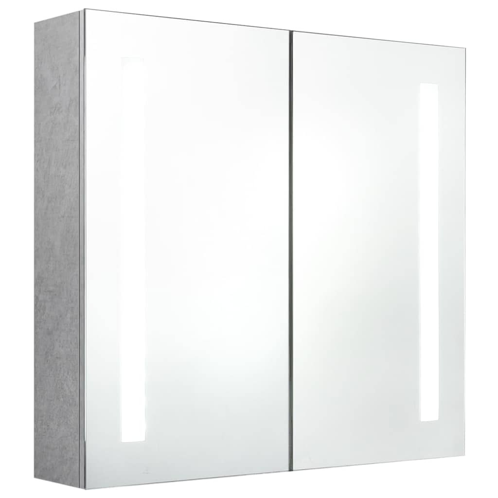 326518 vidaXL LED Bathroom Mirror Cabinet Concrete Grey 62x14x60 cm