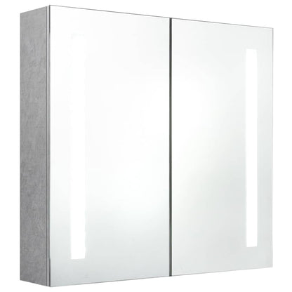 326518 vidaXL LED Bathroom Mirror Cabinet Concrete Grey 62x14x60 cm