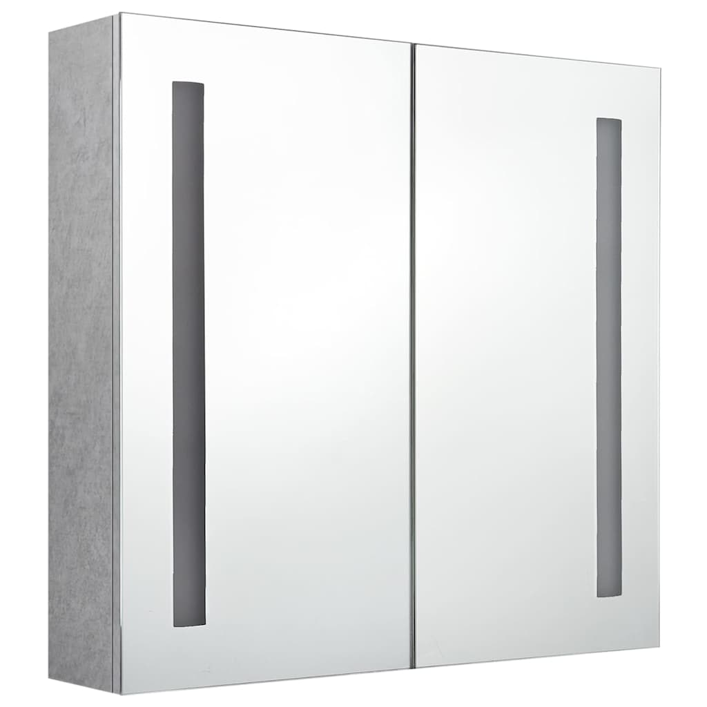 326518 vidaXL LED Bathroom Mirror Cabinet Concrete Grey 62x14x60 cm