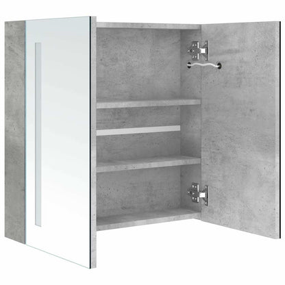 326518 vidaXL LED Bathroom Mirror Cabinet Concrete Grey 62x14x60 cm