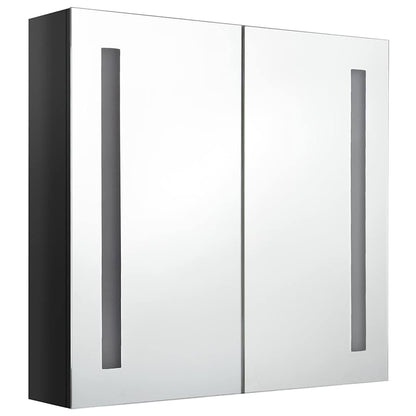 326519 vidaXL LED Bathroom Mirror Cabinet Shining Black 62x14x60 cm