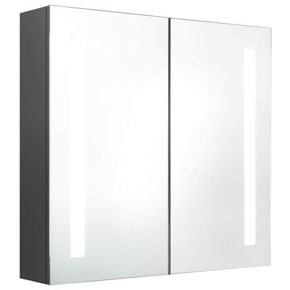 326520 vidaXL LED Bathroom Mirror Cabinet Grey 62x14x60 cm