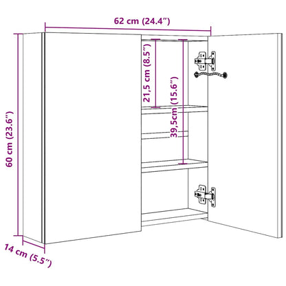 Bathroom Cabinet | Grey | MDF board with melamine finish, glass | Medium