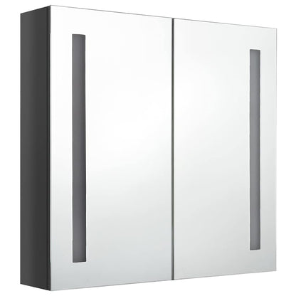 326521 vidaXL LED Bathroom Mirror Cabinet Shining Grey 62x14x60 cm