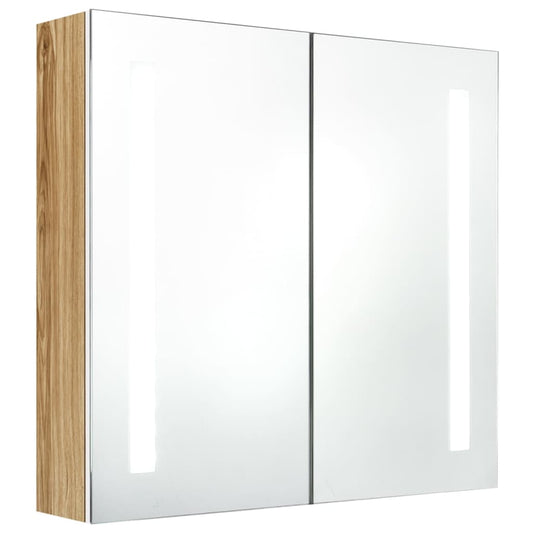 Bathroom Cabinet | White and Oak | MDF and Glass | Medium