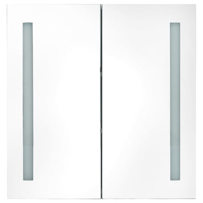 Bathroom Cabinet | White and Oak | MDF and Glass | Medium