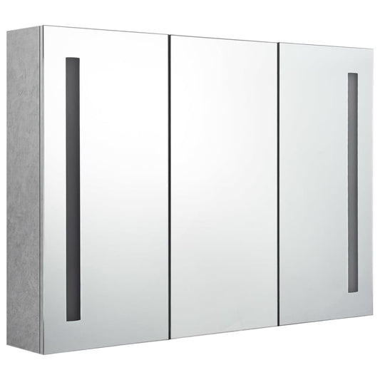 Bathroom Cabinet | Concrete grey | MDF with melamine finish, glass mirror
