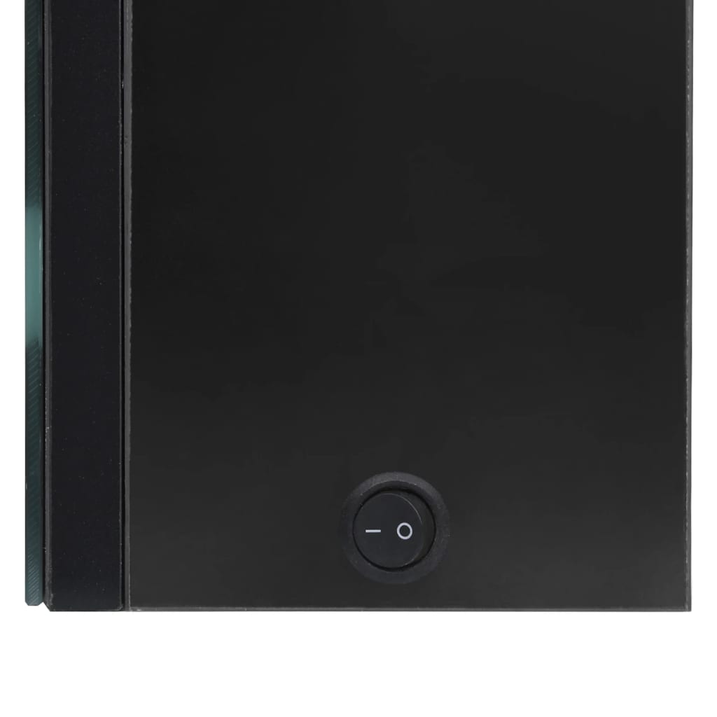 Bathroom Cabinet | Shiny Black | MDF Board with Melamine, Glass Mirror
