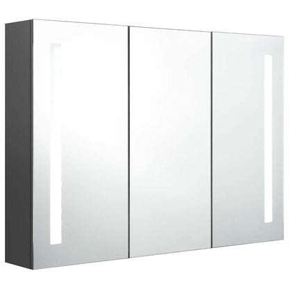 LED Bathroom Mirror Cabinet 89x14x62 cm Grey