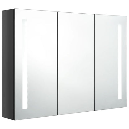 Bathroom Cabinet | Shining Grey | MDF with Melamine Finish, Glass Mirror