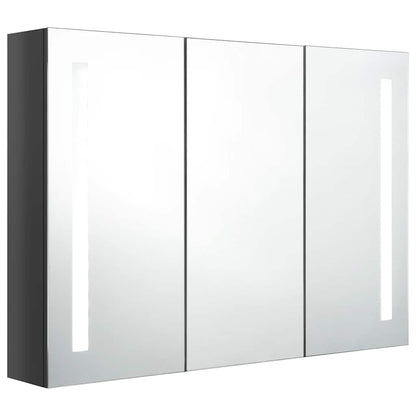 LED Bathroom Mirror Cabinet 89x14x62 cm Shining Grey