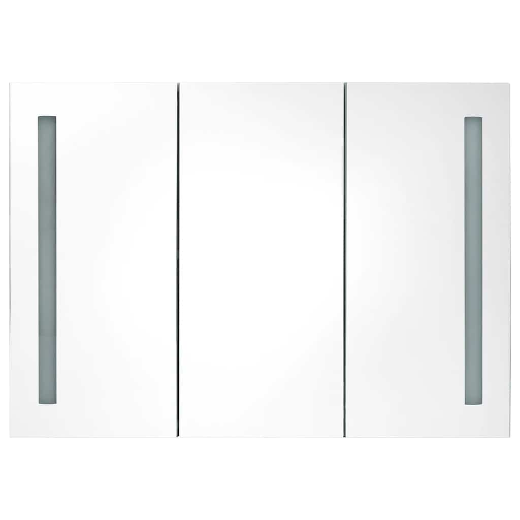 LED Bathroom Mirror Cabinet 89x14x62 cm Shining Grey
