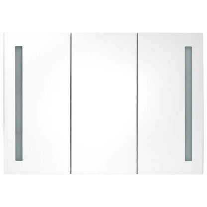 LED Bathroom Mirror Cabinet 89x14x62 cm Shining Grey