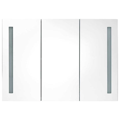 LED Bathroom Mirror Cabinet 89x14x62 cm White and Oak