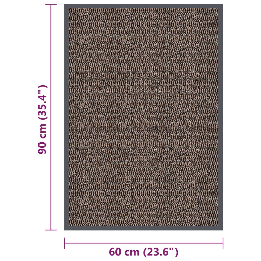 Doormat | Dark Brown | Polypropylene, Rubber | 60 x 90 cm | Non-slip