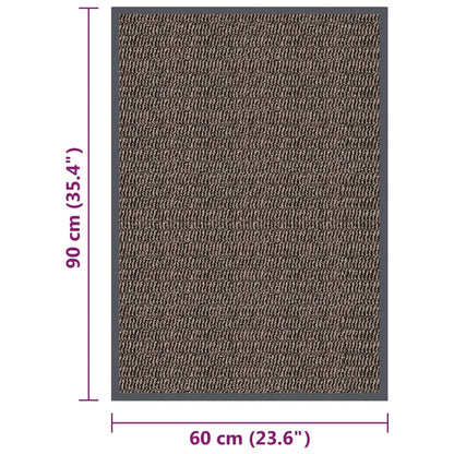 Doormat | Dark Brown | Polypropylene, Rubber | 60 x 90 cm | Non-slip