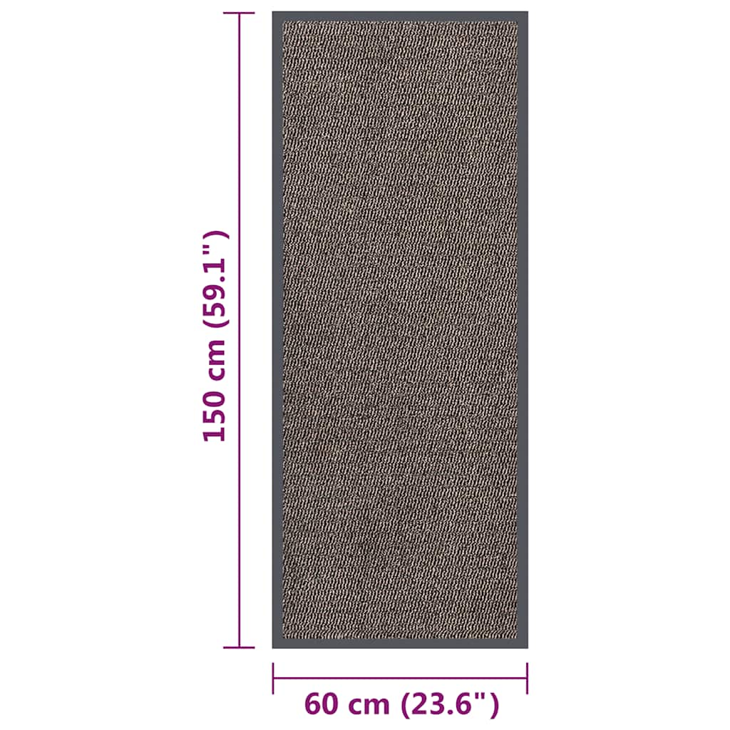 Doormat | Dark Brown | Polypropylene, Rubber | 60 x 150 cm | Doormat