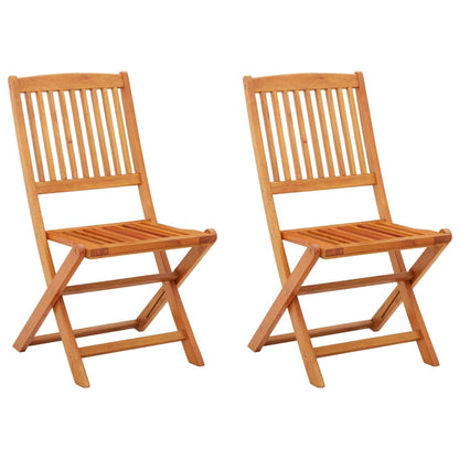 Garden Chair | Set of 2 | Natural wood | Solid eucalyptus wood | Standard