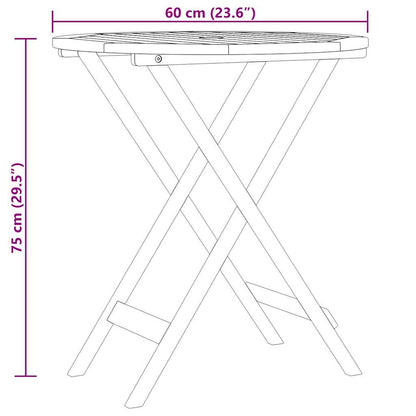 Garden Table | Natural Wood | Solid eucalyptus wood | Small | Foldable