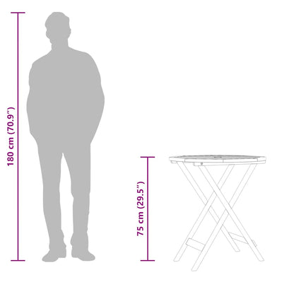 Garden Table | Natural Wood | Solid eucalyptus wood | Small | Foldable
